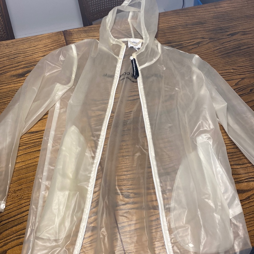 WESC Transparent Rain Jacket Mens Medium Womens Large
